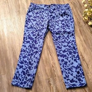 NWOT Dana Buchman blue/multi print 5 pocket denim jeans.